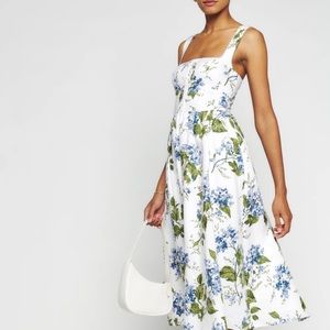 Reformation Tagliatelle Dress Riviera Hydrangea Print